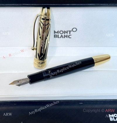 New 2024 Clone Montblanc 100 years of Meisterstuck Fountain -Green Gold